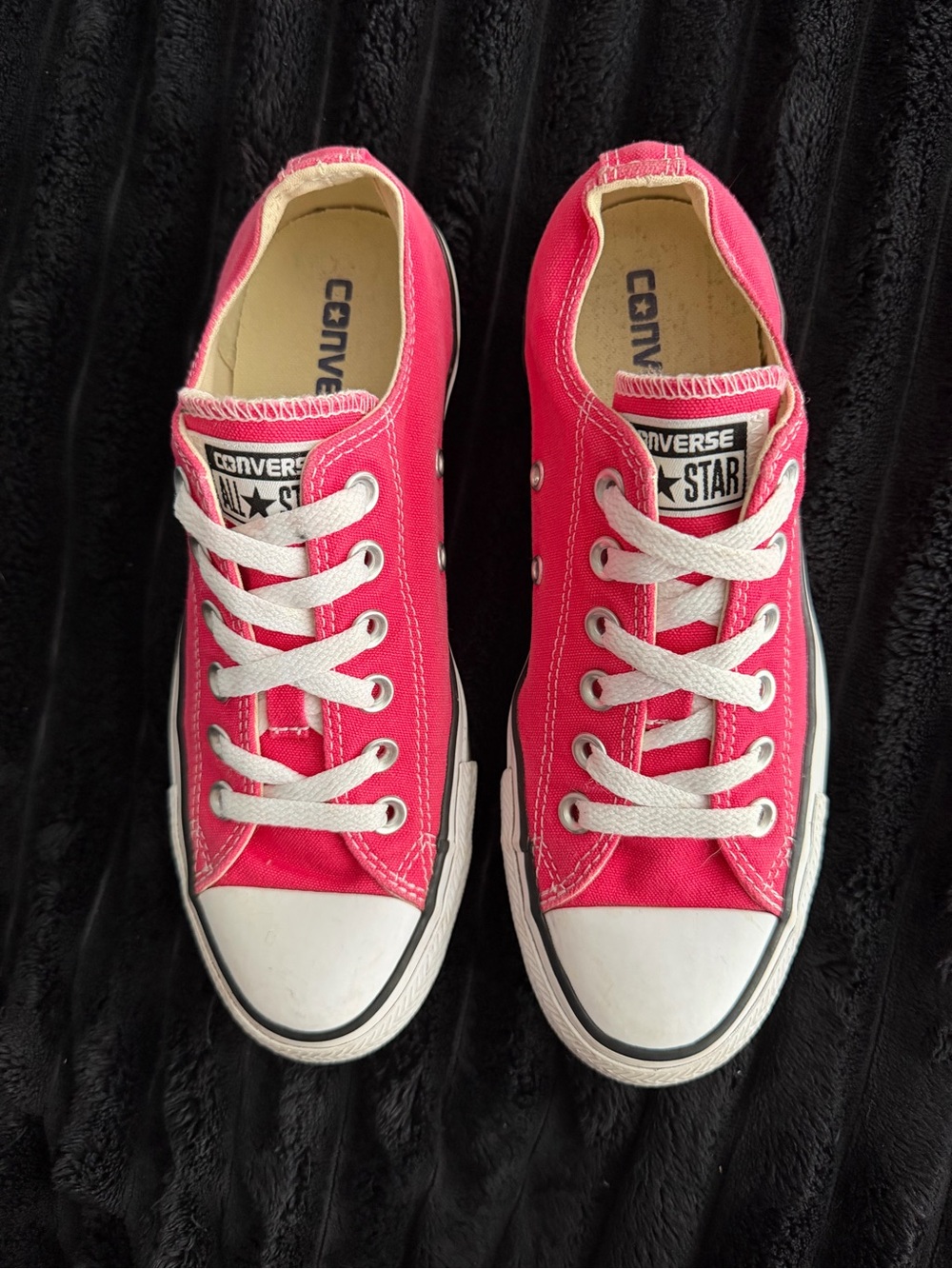 Converse All Star Low Top Sneakers - Bright Pink with White - Picture 2 of 5